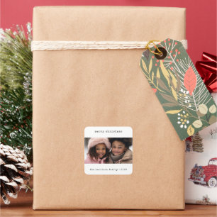 Minimalist Typewriter Christmas Photo Sticker