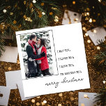 Minimalist typewriter | Merry Christmas with Holiday Card<br><div class="desc">Merry Christmas minimalist typewriter with Photo Vacation</div>