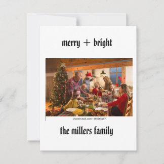 Minimalist Typewriter | Merry Christmas with Photo Card