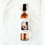 Minimalist Typewriter | Merry Christmas with Photo Wine Label<br><div class="desc">These simple and minimalist Christmas holiday wine labels feature your favourite personal photo,  along with your names and the words "merry   bright" in black typewriter look text. You can change this to any greeting of your choice.</div>