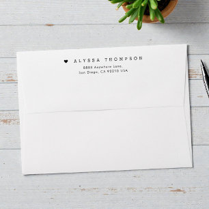 Minimalist Typewriter typography heart personalize Envelope