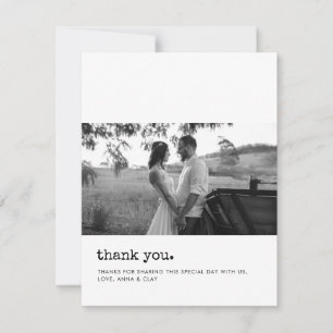 Minimalist typewriter wedding thank you photo