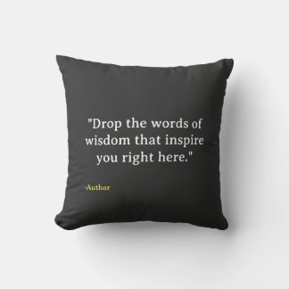 Minimalist Typographic Custom Quote Throw Pillow