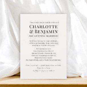 Minimalist Typographic Wedding Invitation