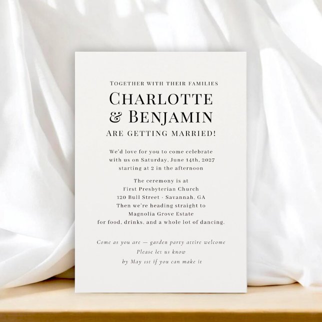 Minimalist Typographic Wedding  Invitation (Creator Uploaded)