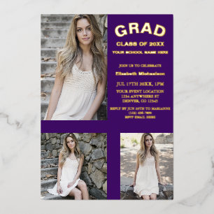 Minimalist Typography 3 Photo Graduation