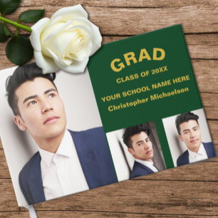 Minimalist Typography 3 Photo Graduation Guest Book