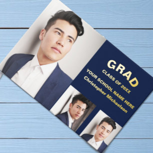 Minimalist Typography 3 Photo Graduation Guest Book