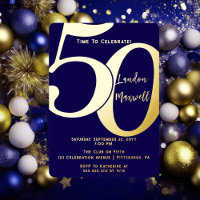 Minimalist Typography 50 50th Birthday Party