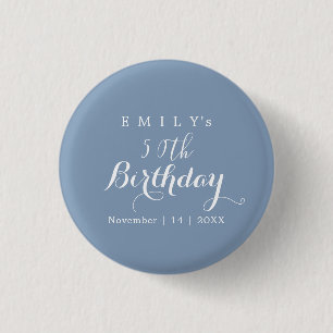 Minimalist Typography Birthday Party Design  1 Inch Round Button
