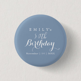 Minimalist Typography Birthday Party Design 1 Inch Round Button