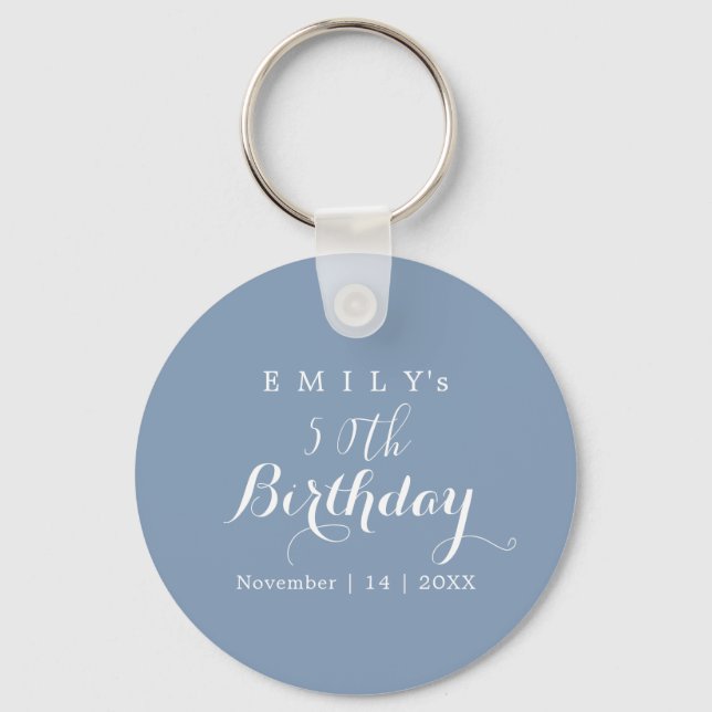 Minimalist Typography Birthday Party Design  Keychain (Front)