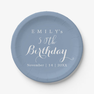Minimalist Typography Birthday Party Design Paper Plate