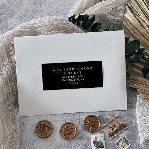 Minimalist Typography Black Guest Address Labels