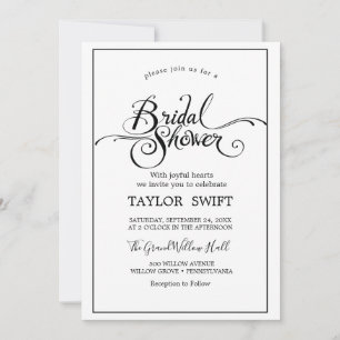 Minimalist Typography   Bridal Shower Invitation