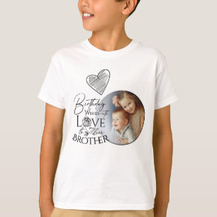 Minimalist Typography Brother Birthday Photo T-Shirt