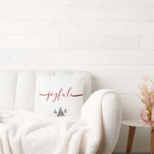 Minimalist Typography Christmas Tree  Throw Pillow