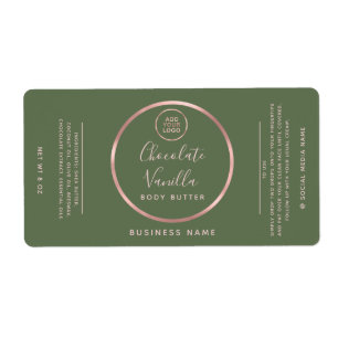 Minimalist typography circle rose gold frame logo