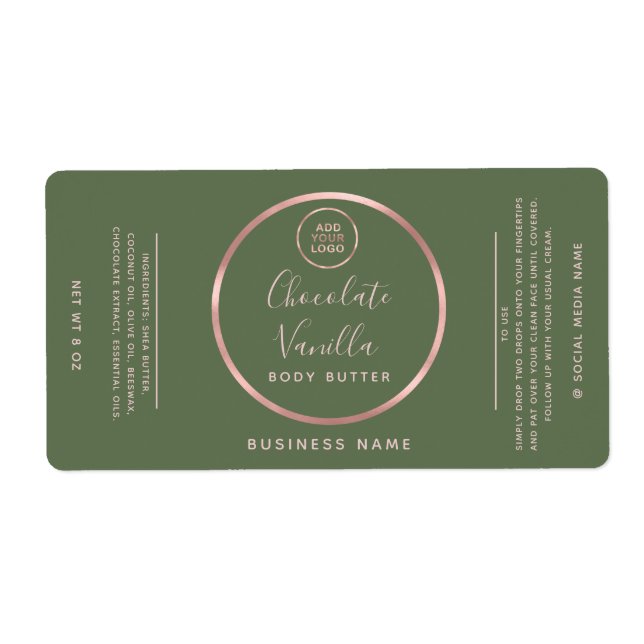 Minimalist typography circle rose gold frame logo  (Front)