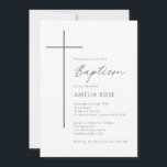 Minimalist Typography cross baptism Invitation<br><div class="desc">Inivite your guest to your event with this minimalist and simple baptism invitation card,  features simple text with prominent cross. For more advanced customisation of this design,  e.g. changing layout,  font or text size please click the "CUSTOMIZE" button above. Please contact me for any questions!</div>