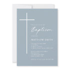 Minimalist Typography cross blue baptism