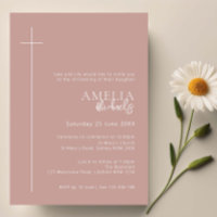 Minimalist Typography cross rose pink arch baptism