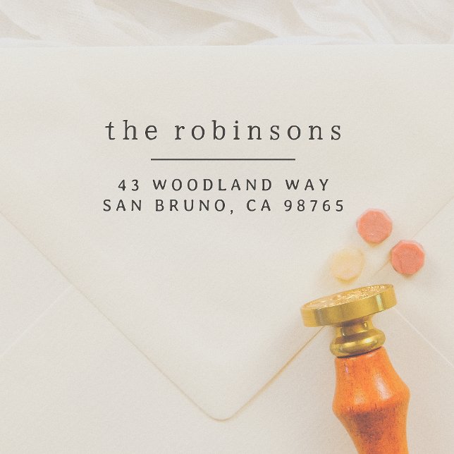 Minimalist Typography Custom Name & Address Rubber Stamp (Creator Uploaded)