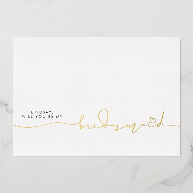 Minimalist Typography Editable Colours Bridesmaid (Front)