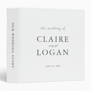 Minimalist Typography Elegant Wedding Photo Album Binder
