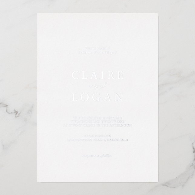 Minimalist Typography Elegant White Wedding (Front)