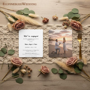 Minimalist Typography Engagement Card with Photo