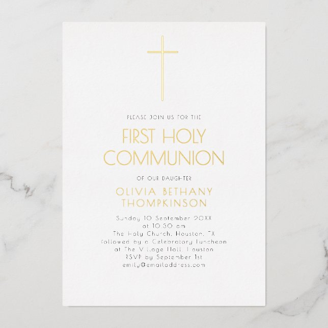 Minimalist Typography First Holy Communion Real (Front)