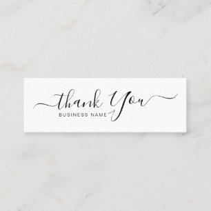 Minimalist Typography Mini Small Thank You Business Card