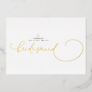 Minimalist Typography Modern Bridesmaid Proposal