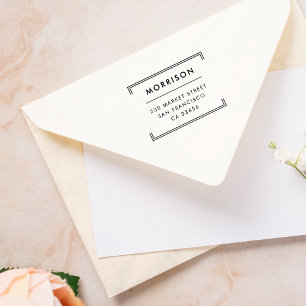 Minimalist Typography Modern Return Address Rubber Stamp