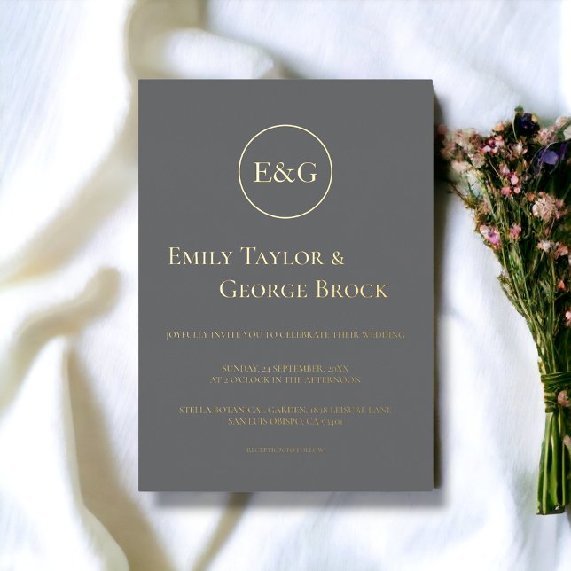 Minimalist Typography Modern Simple Wedding Gold  (Creator Uploaded)