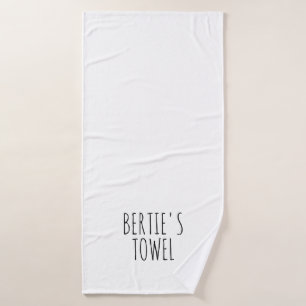 Minimalist Typography Personalised Pet  Bath Towel