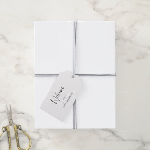 Minimalist Typography Personalized Welcome Gift Tags
