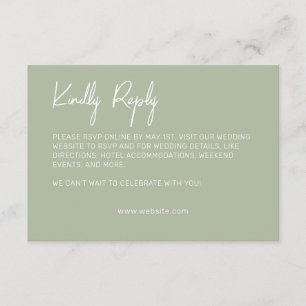Minimalist Typography Sage Green RSVP Card