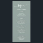 Minimalist Typography Sage Green Wedding Menu Card<br><div class="desc">Minimalist Simple Typography Sage Green Wedding Menu Card is perfect for a modern minimal wedding. Design featuring hand lettered typography/calligraphy on sage green or dusty green colour background with a simple clean look. This menu can be used for a wedding reception, rehearsal dinner, or any event. Great wedding menu cards...</div>