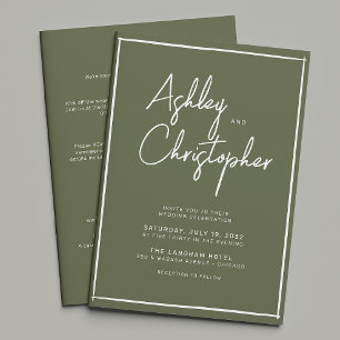 Minimalist Typography Script All-in-One Wedding Invitation
