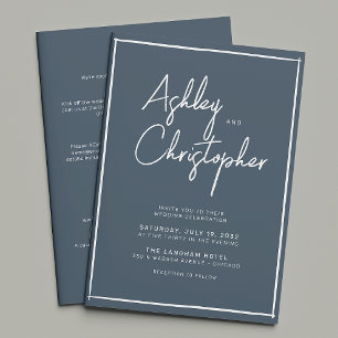 Minimalist Typography Script All-in-One Wedding Invitation