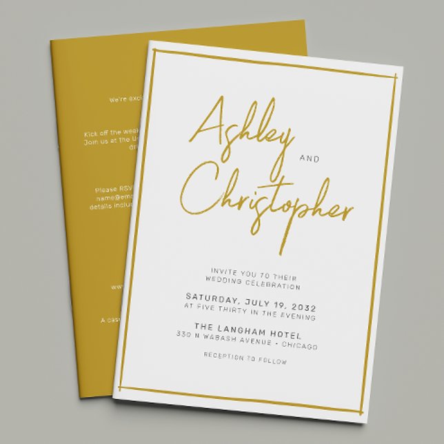 Minimalist Typography Script All-in-One Wedding Invitation (Creator Uploaded)