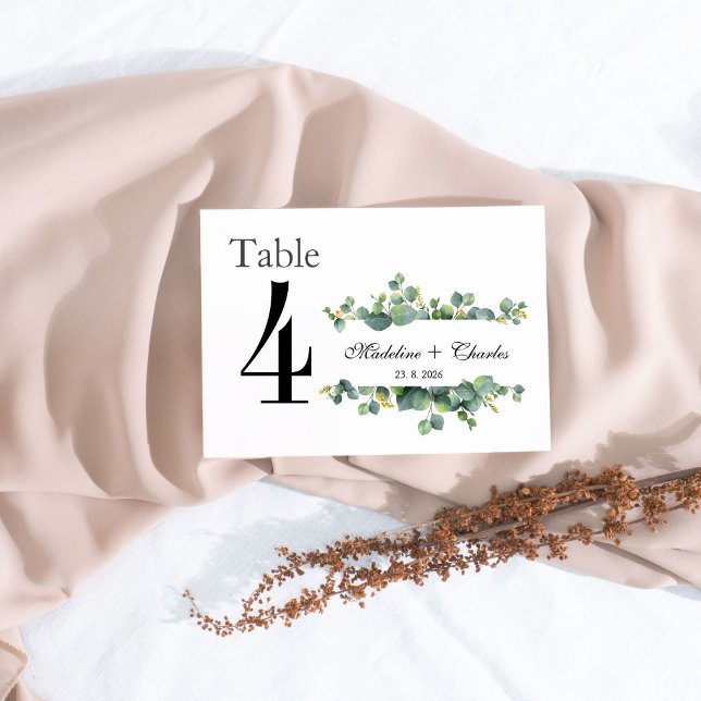 Minimalist Typography Script Wedding Table Card (Creator Uploaded)
