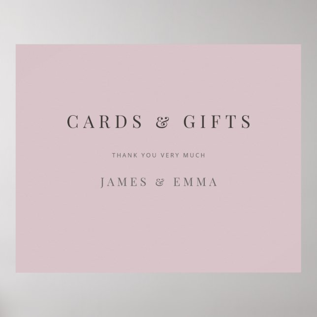 Minimalist Typography Sign Dusky Rose (Front)