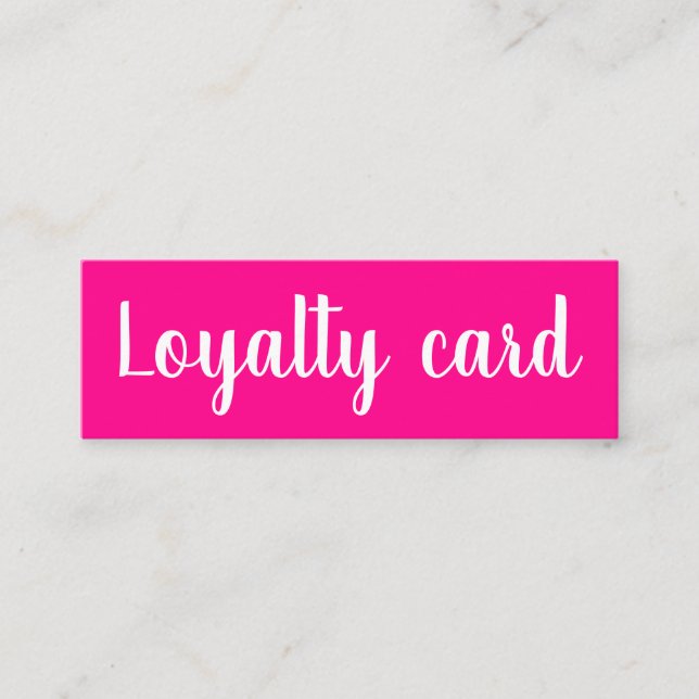 Minimalist typography trendy pink loyalty card (Front)
