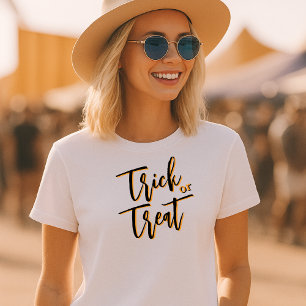 Minimalist Typography Trick or Treat Halloween  T-Shirt