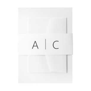 Minimalist Typography Wedding Chic Black White Invitation Belly Band