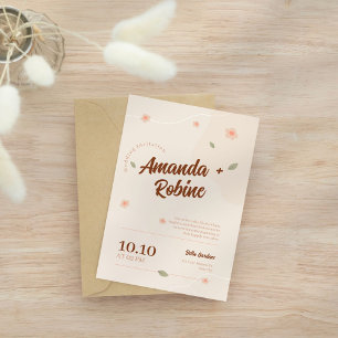 Minimalist Typography Wedding Invitation