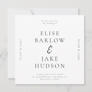 Minimalist Typography Wedding Photo Invitation